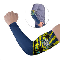 Waimanalo Oahu Hawaii Surfing Arm Sleeves Tropical Beach Retro Sunburst Surfboard