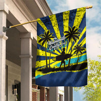 Waimanalo Oahu Hawaii Surfing Garden Flag Tropical Beach Retro Sunburst Surfboard