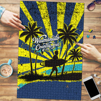 Waimanalo Oahu Hawaii Surfing Puzzle Tropical Beach Retro Sunburst Surfboard