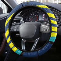 Waimanalo Oahu Hawaii Surfing Steering Wheel Cover Tropical Beach Retro Sunburst Surfboard