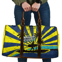Waimanalo Oahu Hawaii Surfing Travel Bag Tropical Beach Retro Sunburst Surfboard