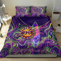 Waimanalo Hawaii Sun Rabbit Bedding Set Psychedelic Trippy Neon Swirl Graphic