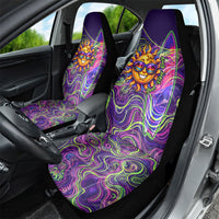 Waimanalo Hawaii Sun Rabbit Car Seat Cover Psychedelic Trippy Neon Swirl Graphic