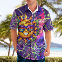 Waimanalo Hawaii Sun Rabbit Hawaiian Shirt Psychedelic Trippy Neon Swirl Graphic