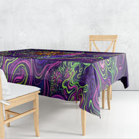 Waimanalo Hawaii Sun Rabbit Tablecloth Psychedelic Trippy Neon Swirl Graphic