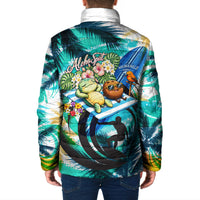 Hawaii Waimanalo Sea Turtle Padded Jacket Cute Tropical Beach Aloha Spirit Cartoon