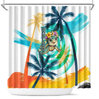 Hawaii Waimanalo Sea Turtle Shower Curtain Cute Tropical Beach Aloha Spirit Cartoon