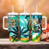 Hawaii Waimanalo Sea Turtle Tumbler With Handle Cute Tropical Beach Aloha Spirit Cartoon