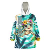 Hawaii Waimanalo Sea Turtle Wearable Blanket Hoodie Cute Tropical Beach Aloha Spirit Cartoon