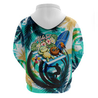 Hawaii Waimanalo Sea Turtle Zip Hoodie Cute Tropical Beach Aloha Spirit Cartoon