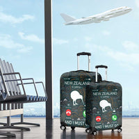 New Zealand is Calling and I Must Go Luggage Cover Kiwi Bird Silhouette