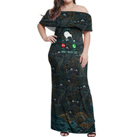New Zealand is Calling and I Must Go Off Shoulder Maxi Dress Kiwi Bird Silhouette TS04 Women Multicolor - Polynesian Pride