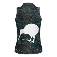 New Zealand is Calling and I Must Go Women Sleeveless Polo Shirt Kiwi Bird Silhouette TS04 - Polynesian Pride