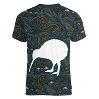 New Zealand is Calling and I Must Go Women V-Neck T-Shirt Kiwi Bird Silhouette TS04 - Polynesian Pride