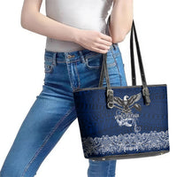 American Samoa Eagle Leather Tote Bag Sea Turtle Traditional Polynesian Tribal Tattoo