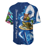 American Samoa Pago Pago Baseball Jersey Sea Turtle And Fruit Bat - Tropical Hibiscus Flowers Polynesian