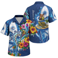American Samoa Pago Pago Family Matching Mermaid Dress and Hawaiian Shirt Sea Turtle And Fruit Bat - Tropical Hibiscus Flowers Polynesian