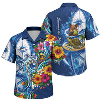 American Samoa Pago Pago Family Matching Summer Maxi Dress and Hawaiian Shirt Sea Turtle And Fruit Bat - Tropical Hibiscus Flowers Polynesian