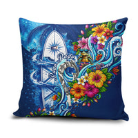 American Samoa Pago Pago Pillow Cover Sea Turtle And Fruit Bat - Tropical Hibiscus Flowers Polynesian