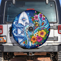 American Samoa Pago Pago Spare Tire Cover Sea Turtle And Fruit Bat - Tropical Hibiscus Flowers Polynesian