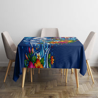 American Samoa Pago Pago Tablecloth Sea Turtle And Fruit Bat - Tropical Hibiscus Flowers Polynesian
