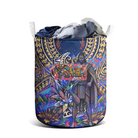 American Samoa Warrior Laundry Basket Polynesian Fruit Bat Talofa Urban Graffiti Street Art