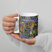 American Samoa Warrior Ceramic Mug Polynesian Fruit Bat Talofa Urban Graffiti Street Art