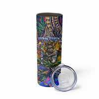 American Samoa Warrior Skinny Tumbler Polynesian Fruit Bat Talofa Urban Graffiti Street Art