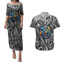 Chur Bro Shaka Sign Couples Matching Puletasi and Hawaiian Shirt New Zealand Koru Colorful Graffiti Splash TS04 Multicolor - Polynesian Pride