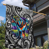 Chur Bro Shaka Sign Garden Flag New Zealand Koru Colorful Graffiti Splash TS04 - Polynesian Pride