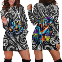 Chur Bro Shaka Sign Hoodie Dress New Zealand Koru Colorful Graffiti Splash TS04 - Polynesian Pride
