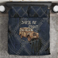 New Zealand She’ll Be Right Bedding Set NZ Slang No. 8 Wire Map Pattern TS04 Navy Slate - Polynesian Pride