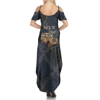 New Zealand She’ll Be Right Family Matching Summer Maxi Dress and Hawaiian Shirt NZ Slang No. 8 Wire Map Pattern