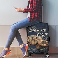 New Zealand She’ll Be Right Luggage Cover NZ Slang No. 8 Wire Map Pattern TS04 - Polynesian Pride