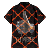 Tu Meke Maori New Zealand Slang Family Matching Off Shoulder Short Dress and Hawaiian Shirt with Glow Neon Step Style TS04 - Polynesian Pride
