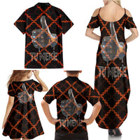 Tu Meke Maori New Zealand Slang Family Matching Summer Maxi Dress and Hawaiian Shirt with Glow Neon Step Style TS04 - Polynesian Pride