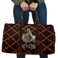 Tu Meke Maori New Zealand Slang Travel Bag with Glow Neon Step Style TS04 Black Orange - Polynesian Pride