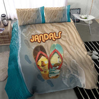 Kiwi Jandal Beach Life Bedding Set New Zealand Flip Flops Ocean Wave Surf Style