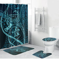 Chuuk Deep Into Truk Lagoon Bathroom Set Polynesian Tribal Pattern Wreck Diving Teal Ship Art
