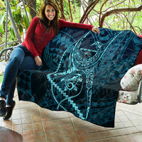 Chuuk Deep Into Truk Lagoon Quilt Polynesian Tribal Pattern Wreck Diving Teal Ship Art