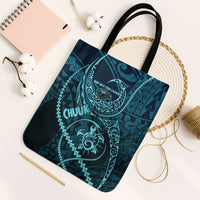 Chuuk Deep Into Truk Lagoon Tote Bag Polynesian Tribal Pattern Wreck Diving Teal Ship Art