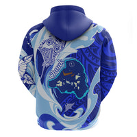 Chuuk Micronesian Roots Hoodie Polynesian Tribal Pattern Hibiscus Flower And Stingray Art