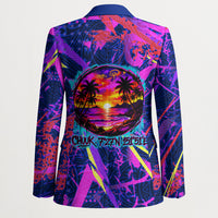 Chuuk Tropical Sunset Coordinates Blazer Neon Graffiti Polynesian Tribal