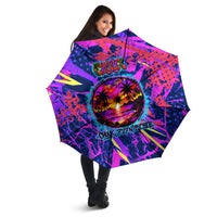 Chuuk Tropical Sunset Coordinates Umbrella Neon Graffiti Polynesian Tribal