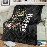 Kosrae Nautical Heritage Blanket Polynesian Tribal Anchor With Plumeria Tropical Art