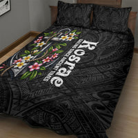 Kosrae Nautical Heritage Quilt Bed Set Polynesian Tribal Anchor With Plumeria Tropical Art