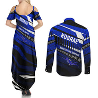 Kosrae Deep Sea Scuba Diving Couples Matching Summer Maxi Dress and Long Sleeve Button Shirt Blue Hole Beneath The Surface Coral Reef Graphic Art