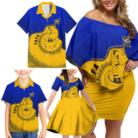 Kosrae Fafa Culinary Heritage Family Matching Off Shoulder Short Dress and Hawaiian Shirt Kosraean Gold Taro Tradition Illustration With Coconut Leaves