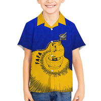 Kosrae Fafa Culinary Heritage Kid Hawaiian Shirt Kosraean Gold Taro Tradition Illustration With Coconut Leaves