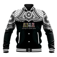 AIGA Always In Gods Arms Samoa Baseball Jacket Polynesian Tribal Tattoo Art Family Heritage Faith TS04 Unisex Black White - Polynesian Pride